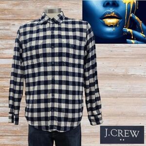 J. Crew Blue and White Casual Button Down Shirt‎ Mens